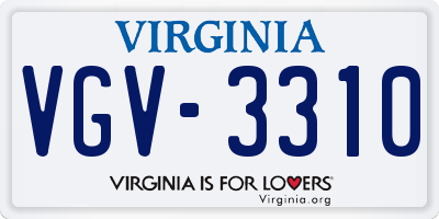 VA license plate VGV3310