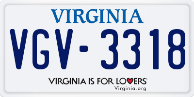 VA license plate VGV3318
