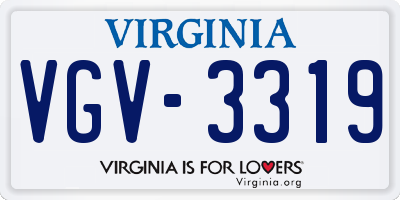VA license plate VGV3319