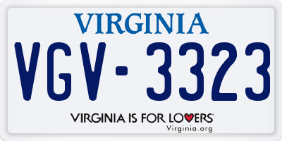 VA license plate VGV3323