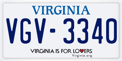 VA license plate VGV3340
