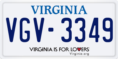 VA license plate VGV3349