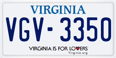 VA license plate VGV3350
