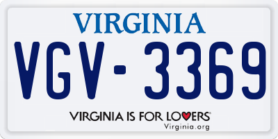 VA license plate VGV3369