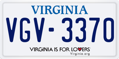 VA license plate VGV3370
