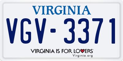 VA license plate VGV3371