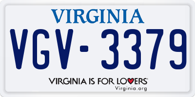 VA license plate VGV3379