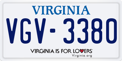 VA license plate VGV3380