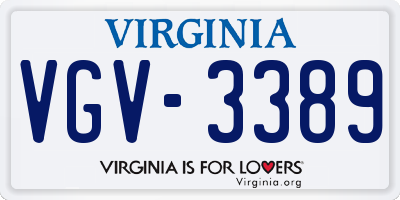VA license plate VGV3389