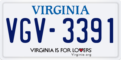 VA license plate VGV3391