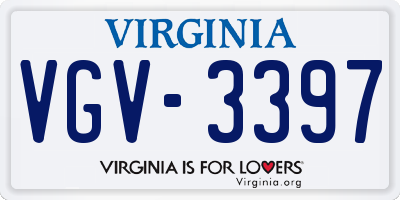 VA license plate VGV3397