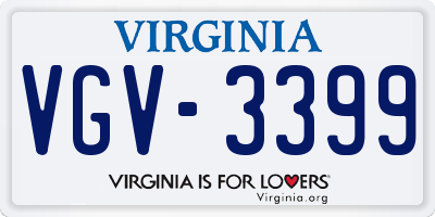 VA license plate VGV3399