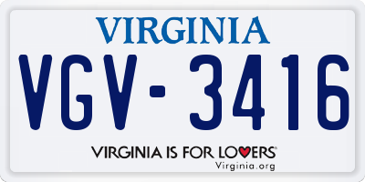 VA license plate VGV3416