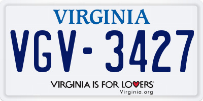 VA license plate VGV3427