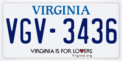 VA license plate VGV3436