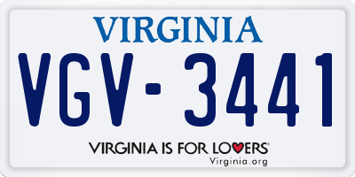 VA license plate VGV3441