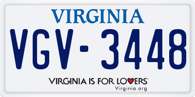 VA license plate VGV3448