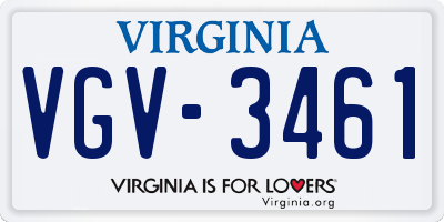 VA license plate VGV3461