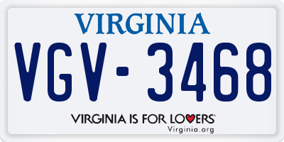 VA license plate VGV3468