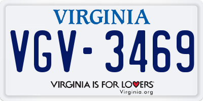 VA license plate VGV3469