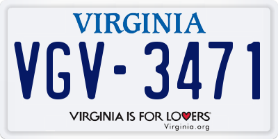 VA license plate VGV3471
