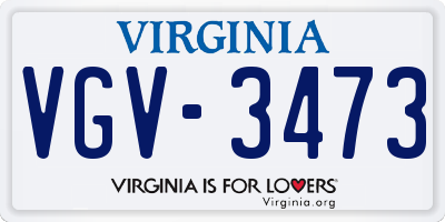 VA license plate VGV3473