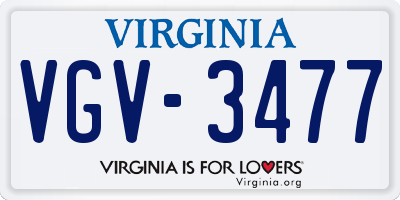 VA license plate VGV3477