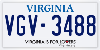 VA license plate VGV3488