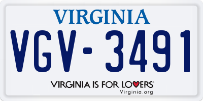 VA license plate VGV3491