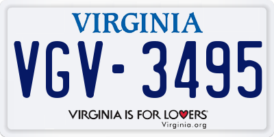 VA license plate VGV3495