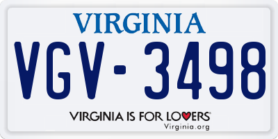 VA license plate VGV3498