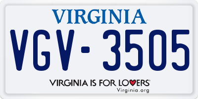 VA license plate VGV3505