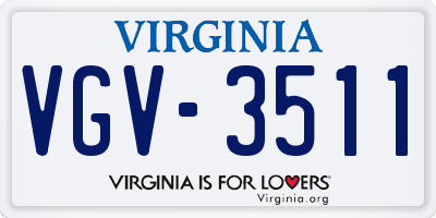 VA license plate VGV3511