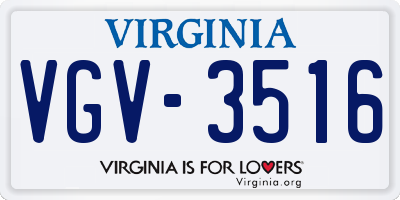 VA license plate VGV3516