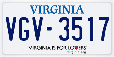 VA license plate VGV3517