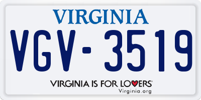 VA license plate VGV3519