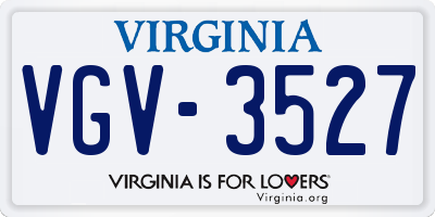 VA license plate VGV3527