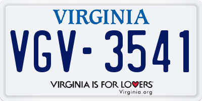 VA license plate VGV3541