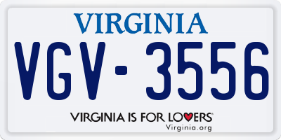 VA license plate VGV3556