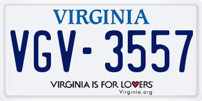 VA license plate VGV3557