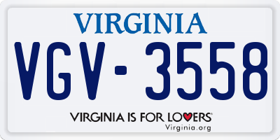 VA license plate VGV3558