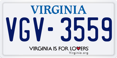 VA license plate VGV3559