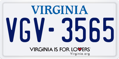 VA license plate VGV3565