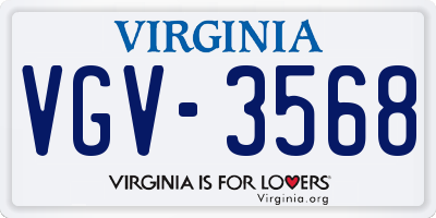 VA license plate VGV3568