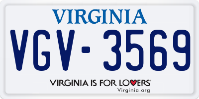 VA license plate VGV3569