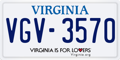 VA license plate VGV3570