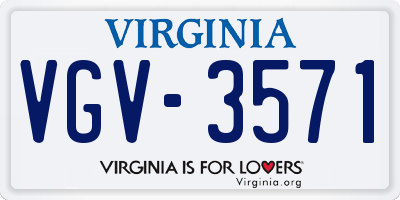 VA license plate VGV3571