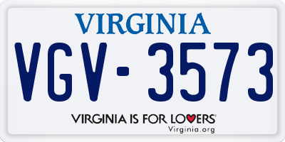 VA license plate VGV3573