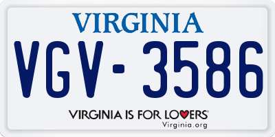 VA license plate VGV3586