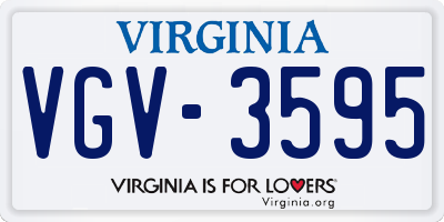VA license plate VGV3595